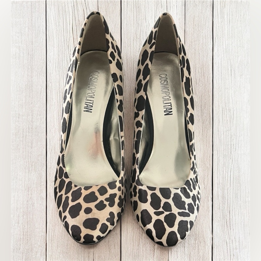Cosmopolitan Black and Cream Patterned Heels
